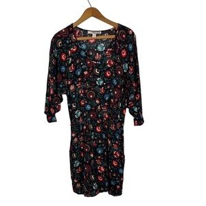 FOREVER 21 Contemporary Black Floral Print Mini Dress
